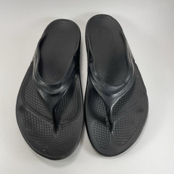 Oofos Oolala Luxe Sandals Womens Size 10 Black Comfort Recovery Flip Flops - Picture 2 of 8